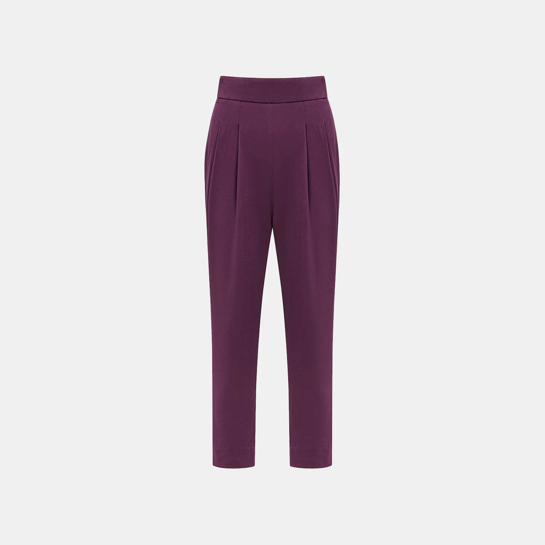"The Atelier." Anti-wrinkle Acetate High-end Customized Soft Vest Craft High-waist Cropped Pants - Grape Purple