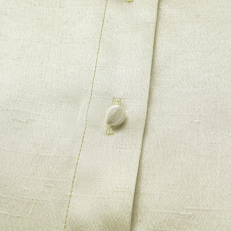 "Sloane Ave glam." Cutout Shirt — Bubble Green (Matte/Satin)