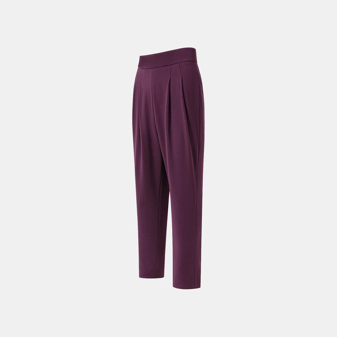 "The Atelier." Anti-wrinkle Acetate High-end Customized Soft Vest Craft High-waist Cropped Pants - Grape Purple