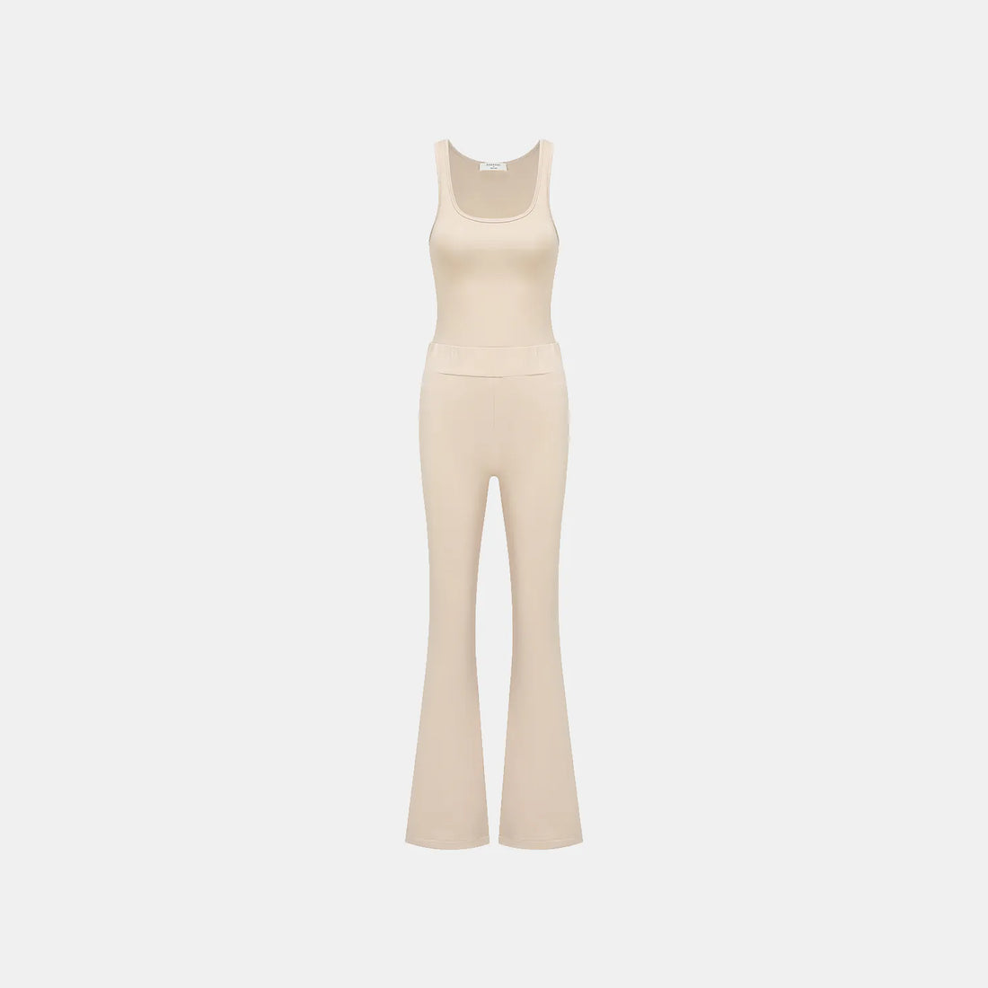 "Exquisite Daily" Ultra Soft Modal Vest/Straight Leg Pants Set - Nude