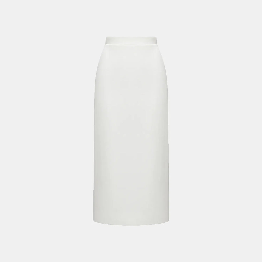 "Speak Sleek." Acetate pencil skirt—White