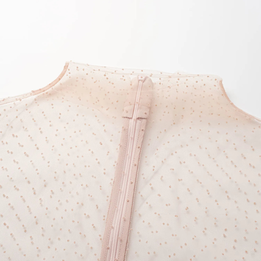 "Summer Diary" Italian tulle top—Pink dot