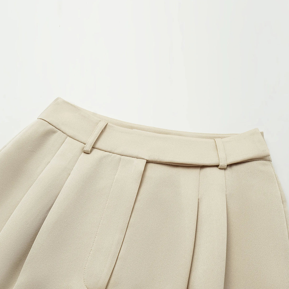 "Speak Sleek." Acetate Shorts—Champagne