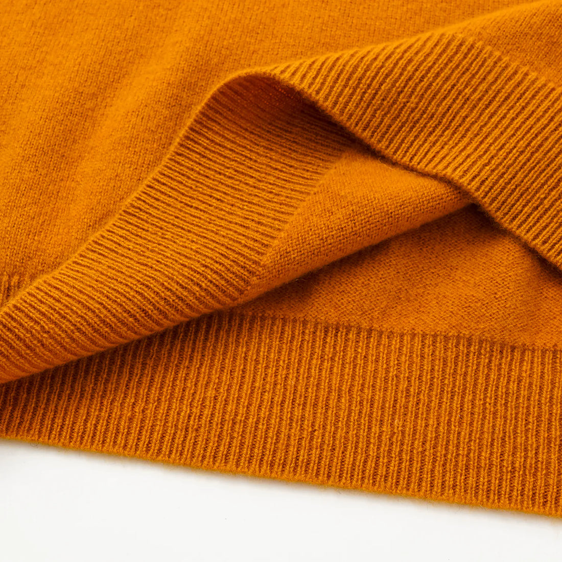 “Cash-In Collection 财“ 100% Baby Cashmere 3/4 Sleeve V-Neck Top (Yarn by Loro Piana) — Pumpkin Orange