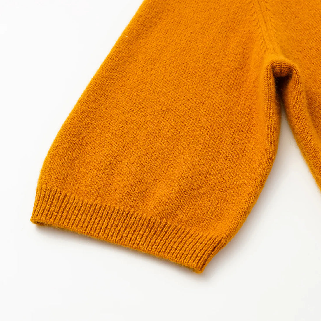 “Cash-In Collection 财“ 100% Baby Cashmere 3/4 Sleeve V-Neck Top (Yarn by Loro Piana) — Pumpkin Orange