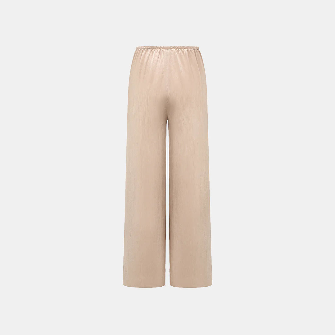 "Easy Go Chic" Korean Pleated Fabric Straight Leg Pants — Nude Gold