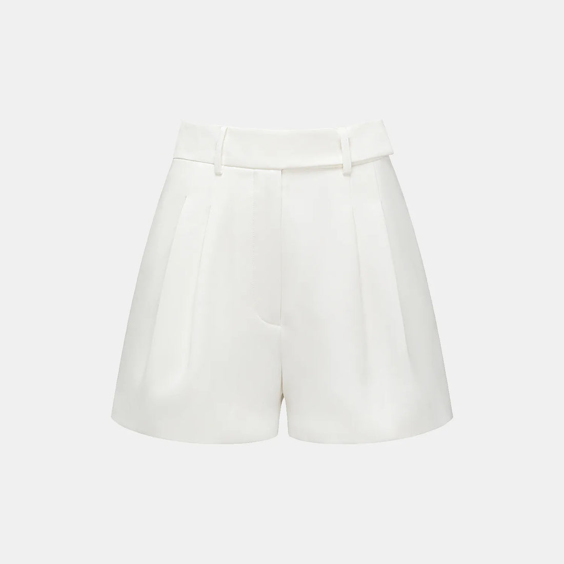"Speak Sleek." Acetate Shorts—White