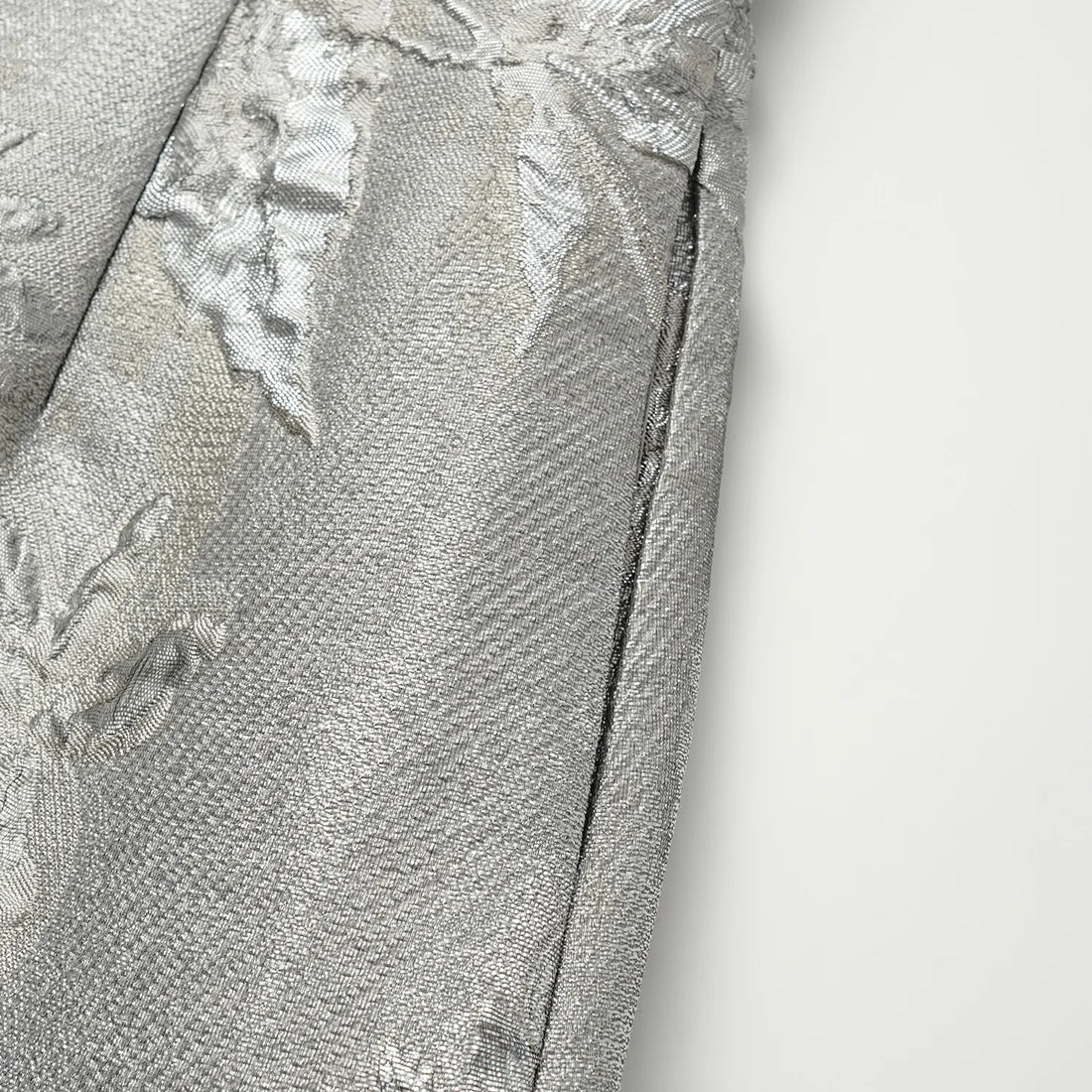 “Imperial Garden Gala“ Italian Jacquard Chinese Style Dress — Silver