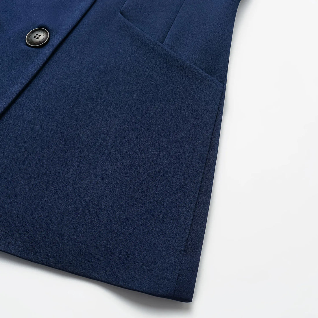 "Speak Sleek." Acetate Double-Breasted Blazer—Indigo