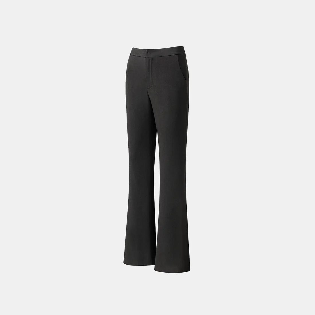 "Autumn Diary" Korean super stretch drape texture fabric beautiful leg filter flared pants - black