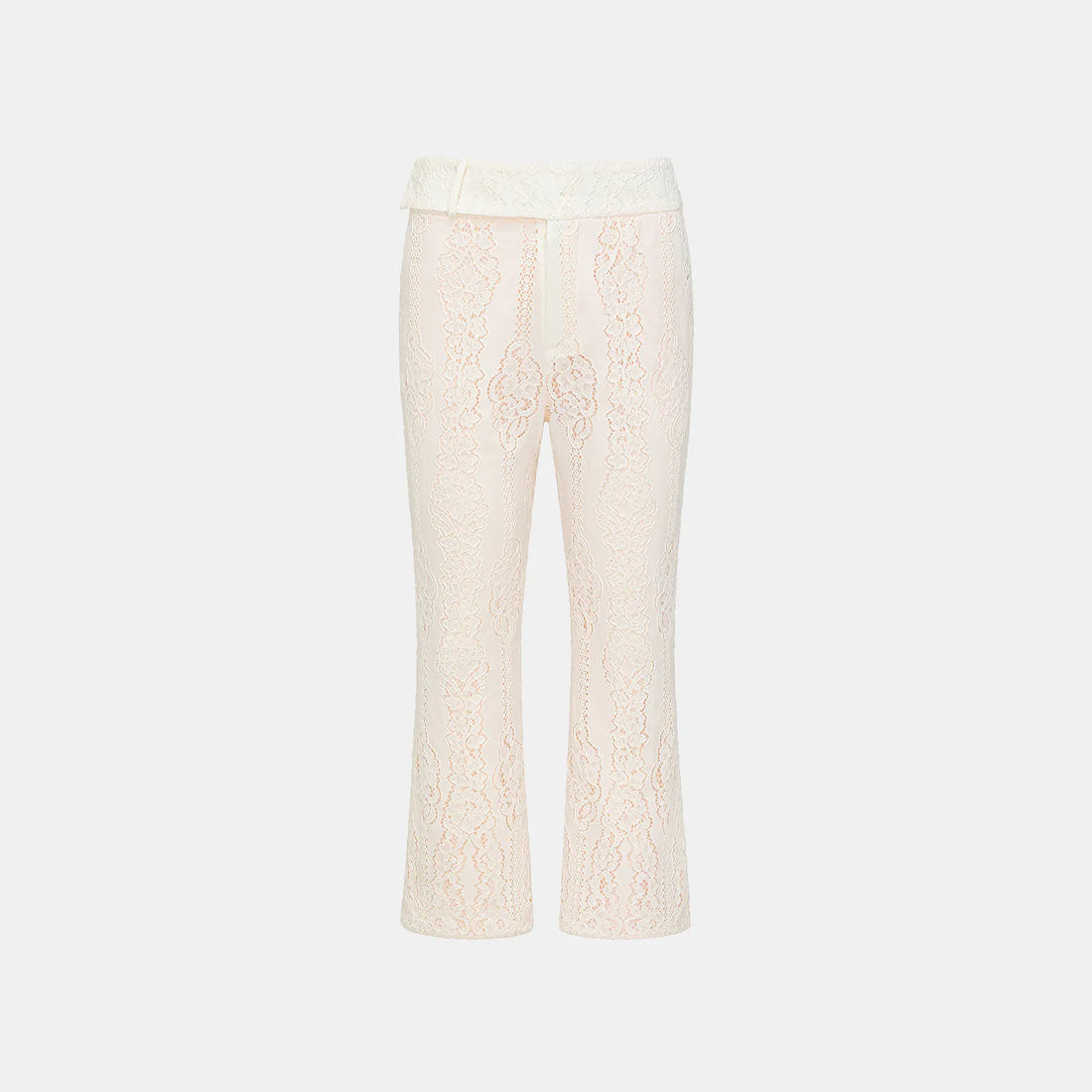 "Chun Shang Ya Ji" hollow lace waist trousers
