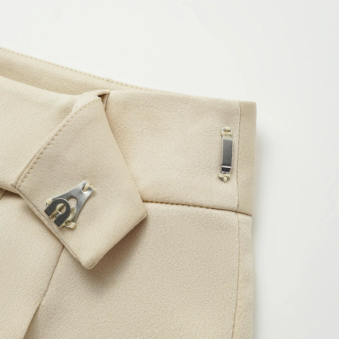 "Speak Sleek." Acetate Shorts—Champagne