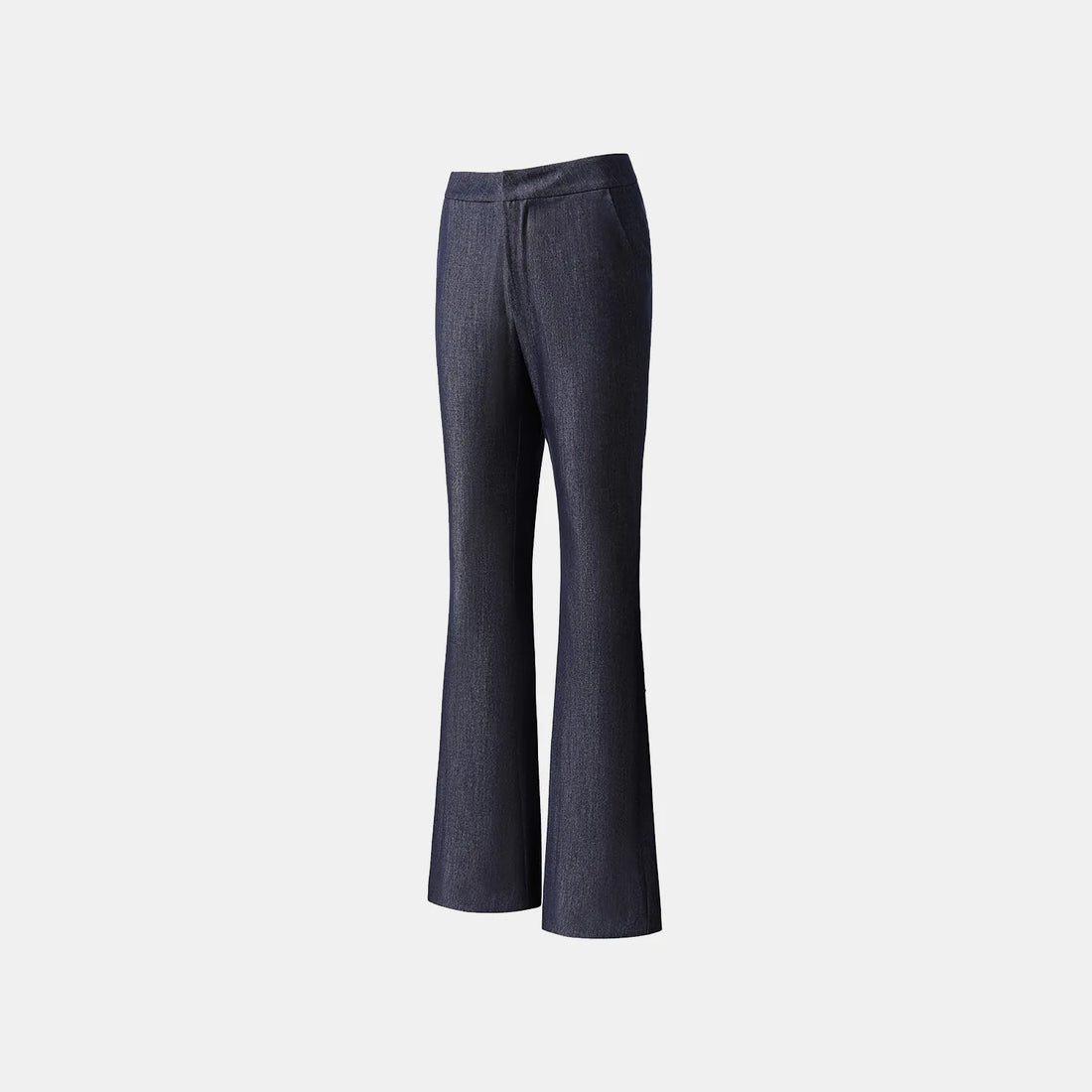 "Speak Sleek." Italian textured fabric flared pants—Denim