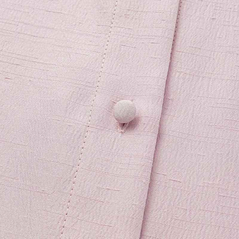 "Sloane Ave glam." Cut-out shirt - Cherry Blossom Pink (matte/satin)