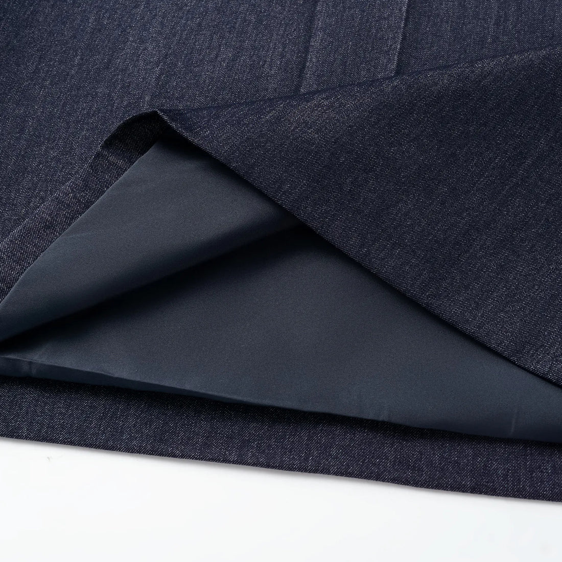 "Speak Sleek." Italian textured fabric three-dimensional tailored wide-leg pants—Denim