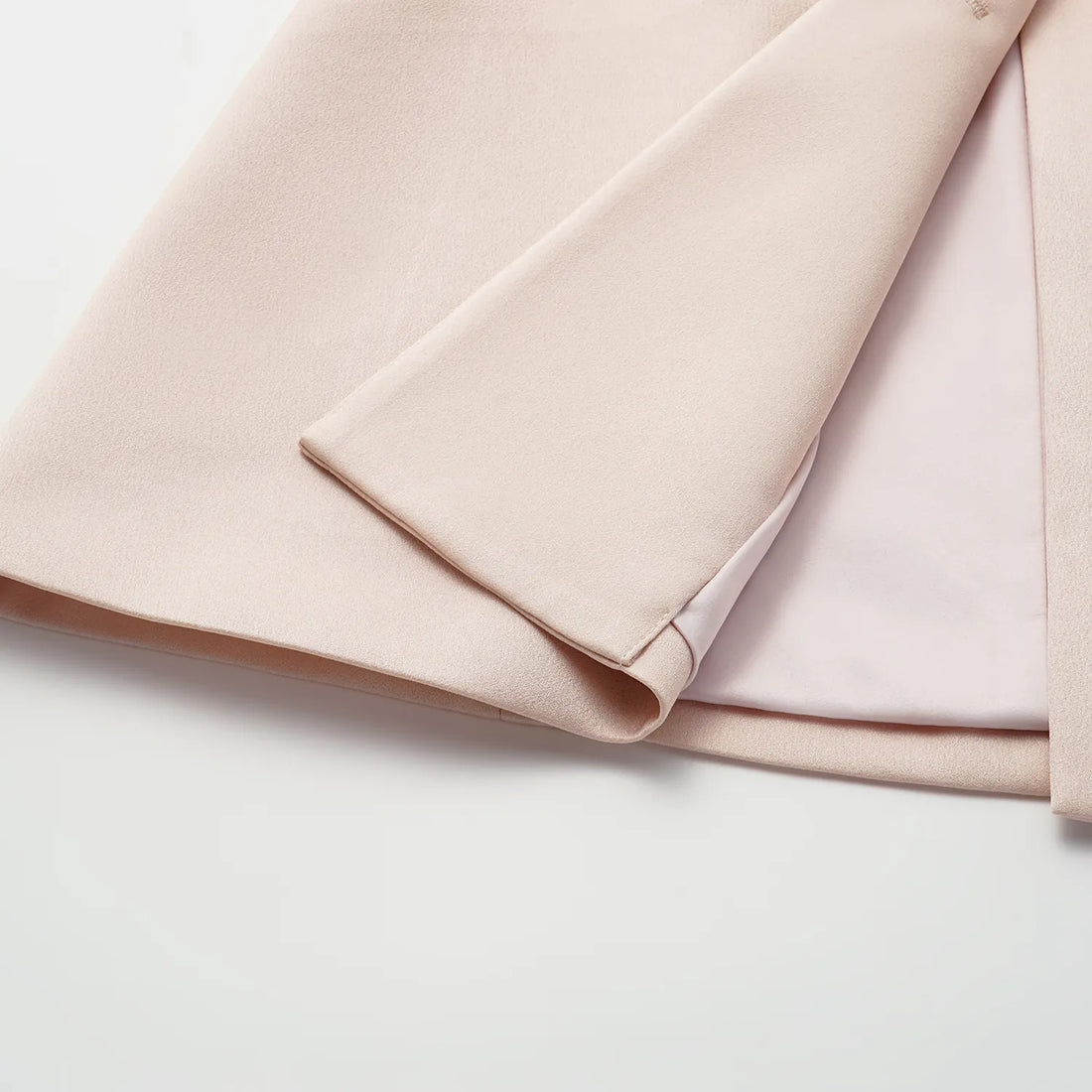 "Speak Sleek." Acetate Double-Breasted Blazer—Pink
