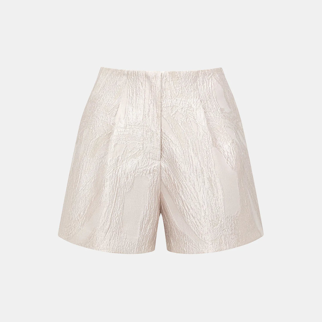 "Imperial Garden Teatime" 3D Jacquard Chinese Style Shorts with Gold Weaving Crafts—Lotus Reflects the Moon