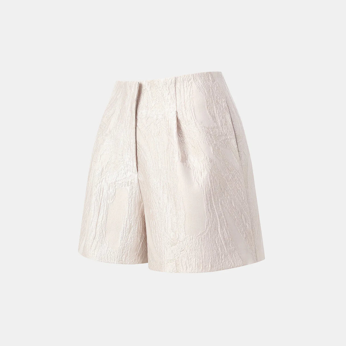"Imperial Garden Teatime" 3D Jacquard Chinese Style Shorts with Gold Weaving Crafts—Lotus Reflects the Moon