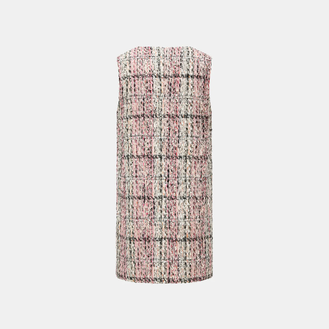 "Brunch at Ritz" Tweed V-neck dress—Ispahan