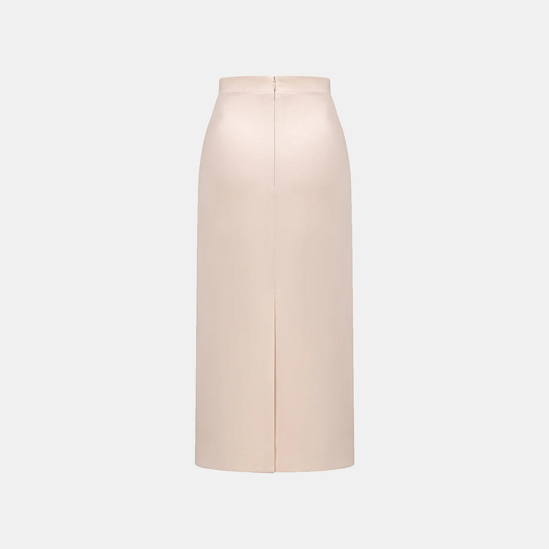 "Speak Sleek." Acetate pencil skirt—Pink
