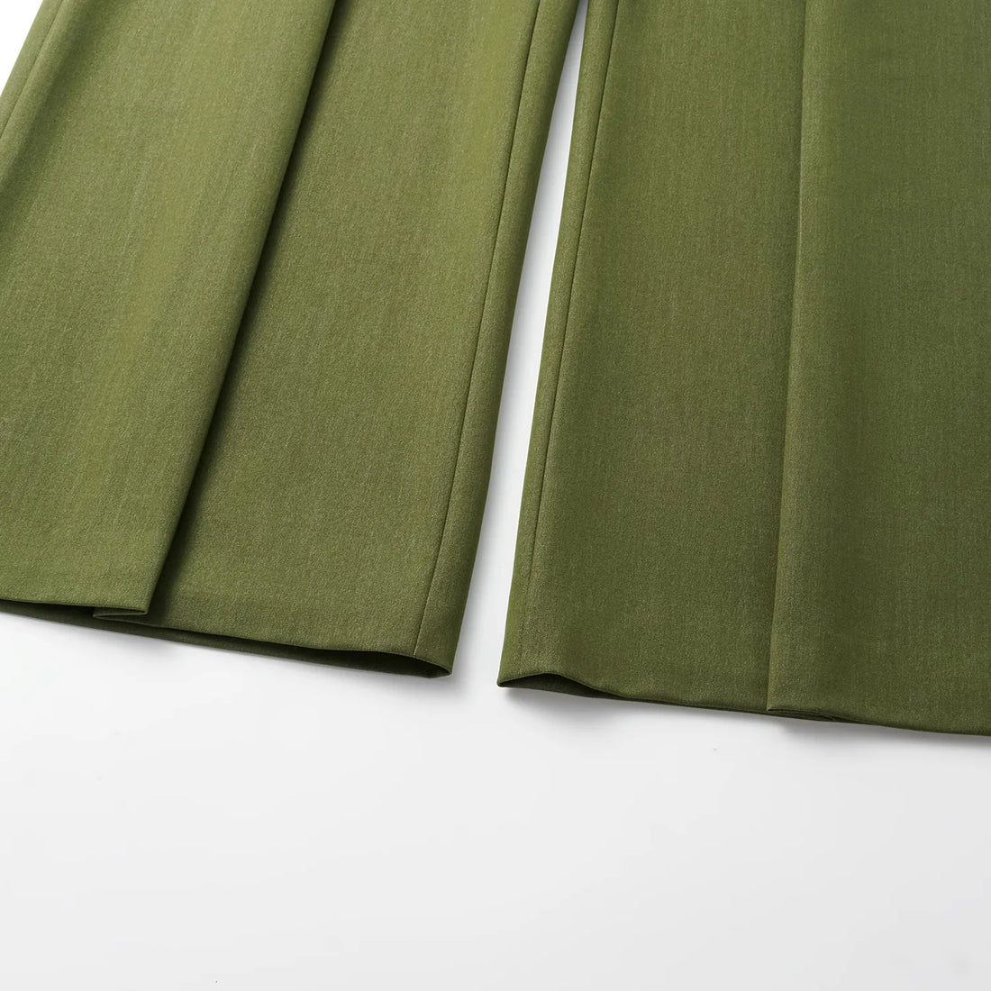 "Speak Sleek." Italian textured fabric three-dimensional tailored wide-leg pants—Amber Garden