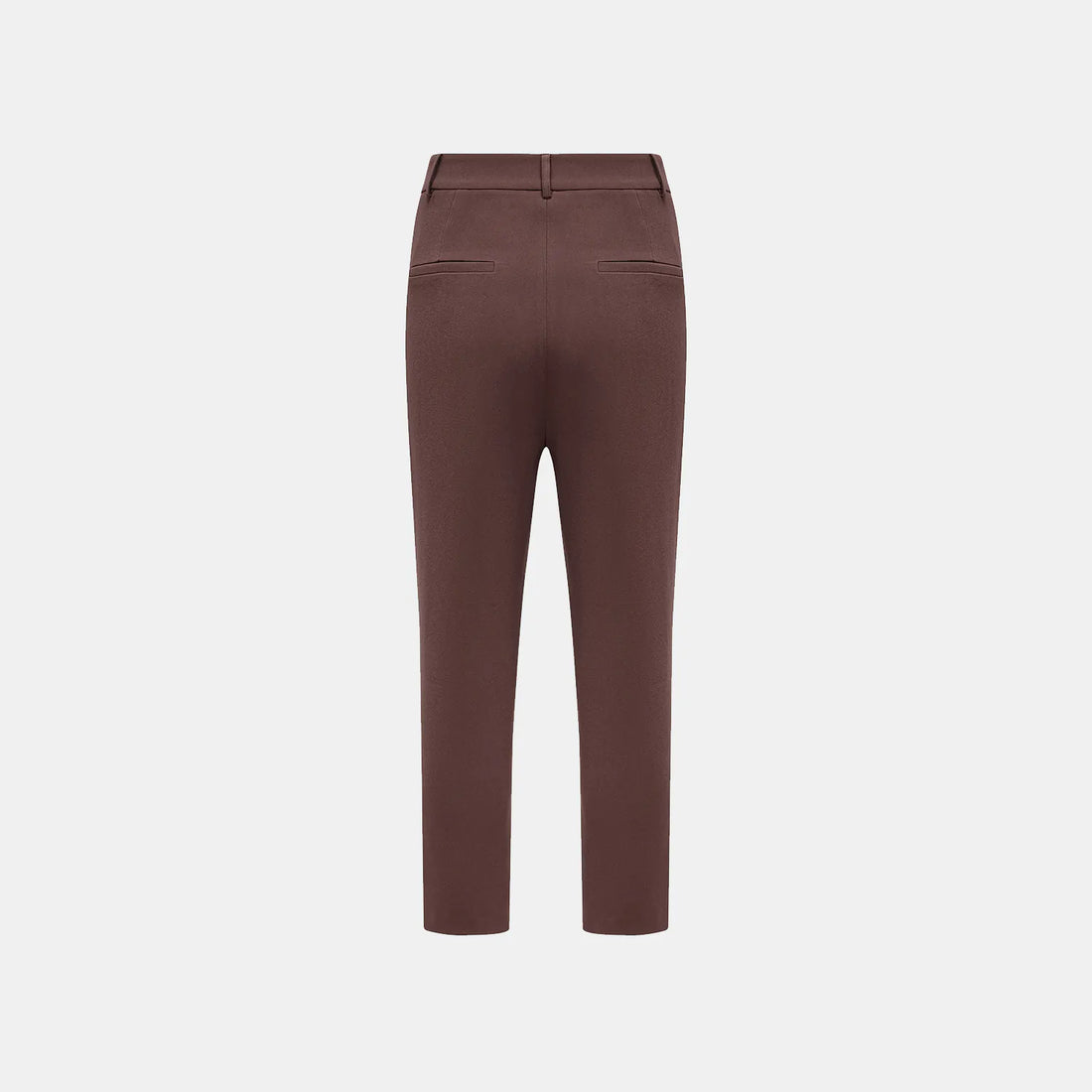 “Speak Sleek.” Anti-wrinkle Acetate Cropped Pants—Suede Brown