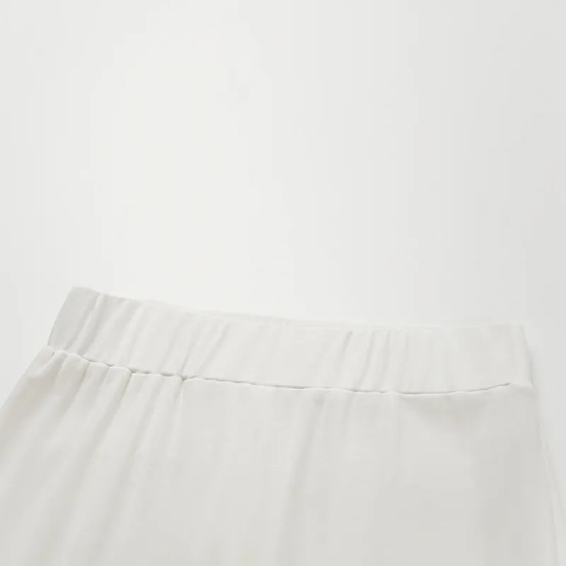 "Exquisite Everyday" Ultra Soft Modal Vest/Straight Leg Pants Set - White
