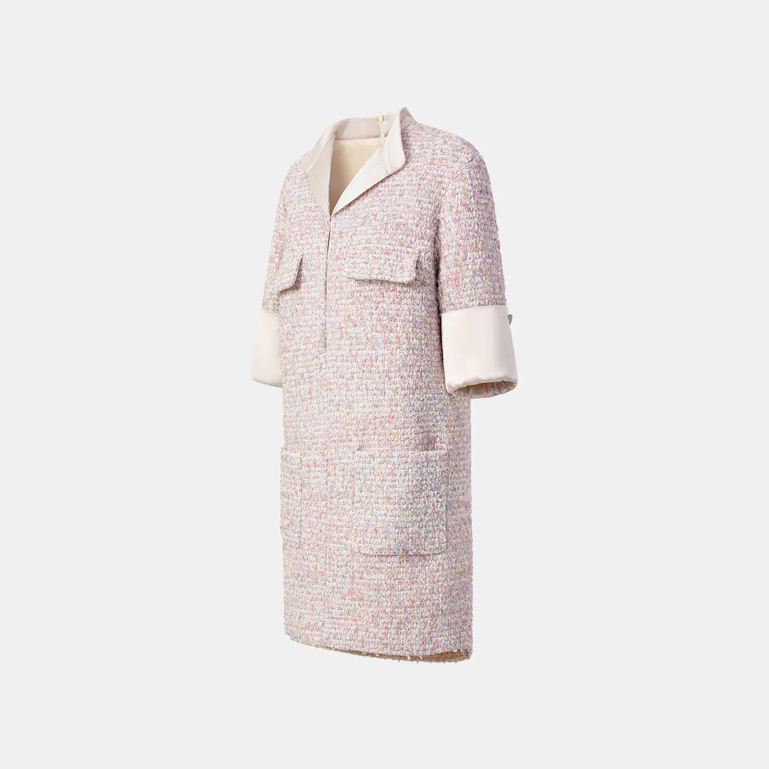 "Chelsea Tea Time" tweed faux two-piece dress—Sparkle.