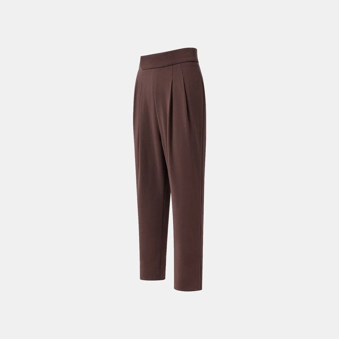 "The Atelier." Anti-wrinkle Acetate High-end Custom Soft Vest Craft High-waist Cropped Pants - Suede Brown