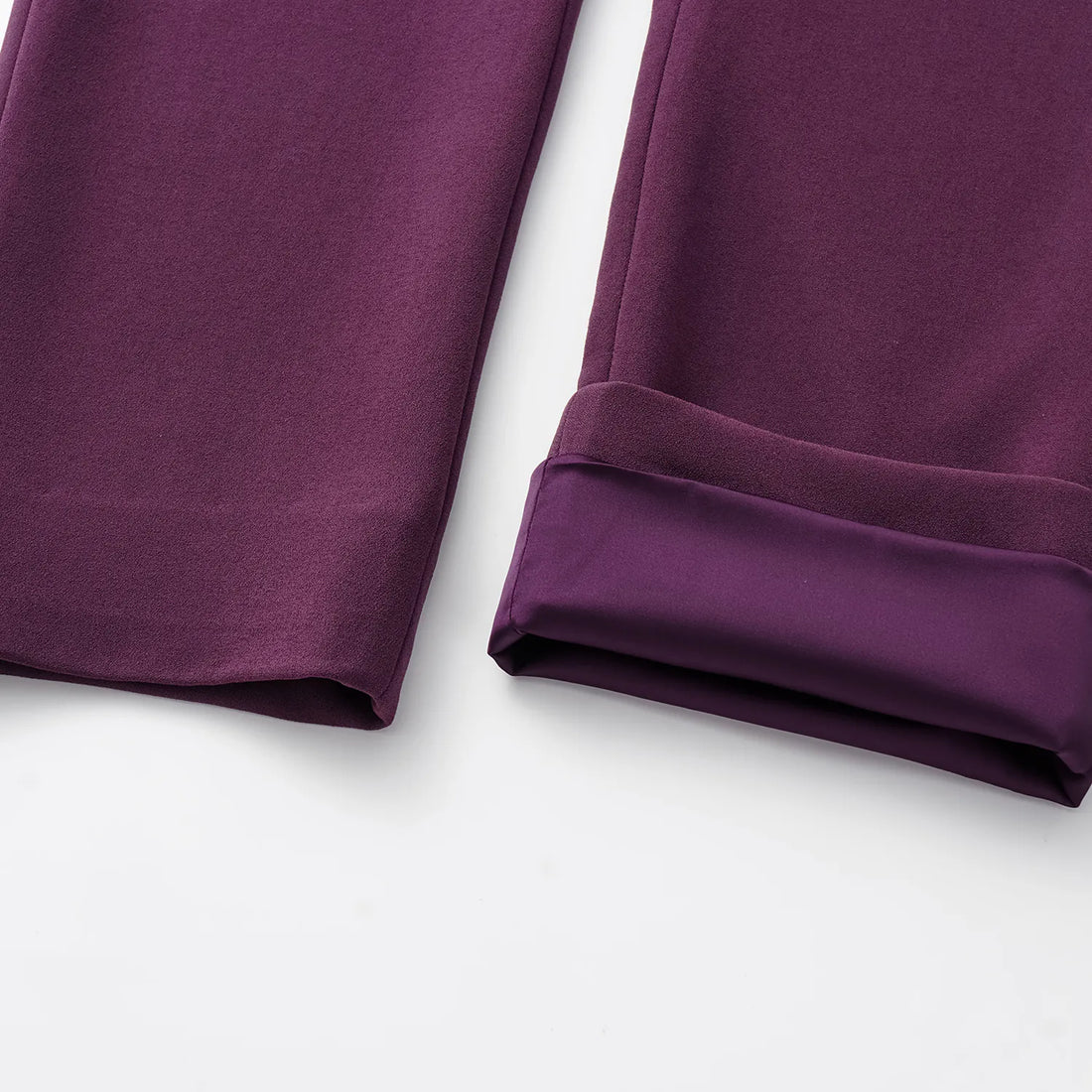 "The Atelier." Anti-wrinkle Acetate High-end Customized Soft Vest Craft High-waist Cropped Pants - Grape Purple