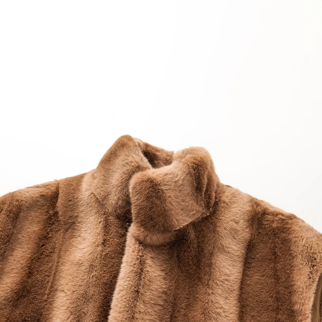 "Winter Diary" Tech Fur Chinese Style Vest Jacket - Sable Gold