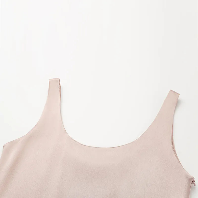 "Easy-Go Chic" Acetate Tank Dress — N0.1 Champagne Gold