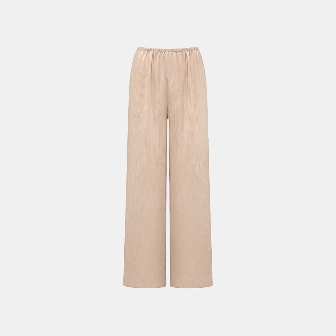 "Easy Go Chic" Korean Pleated Fabric Straight Leg Pants — Nude Gold