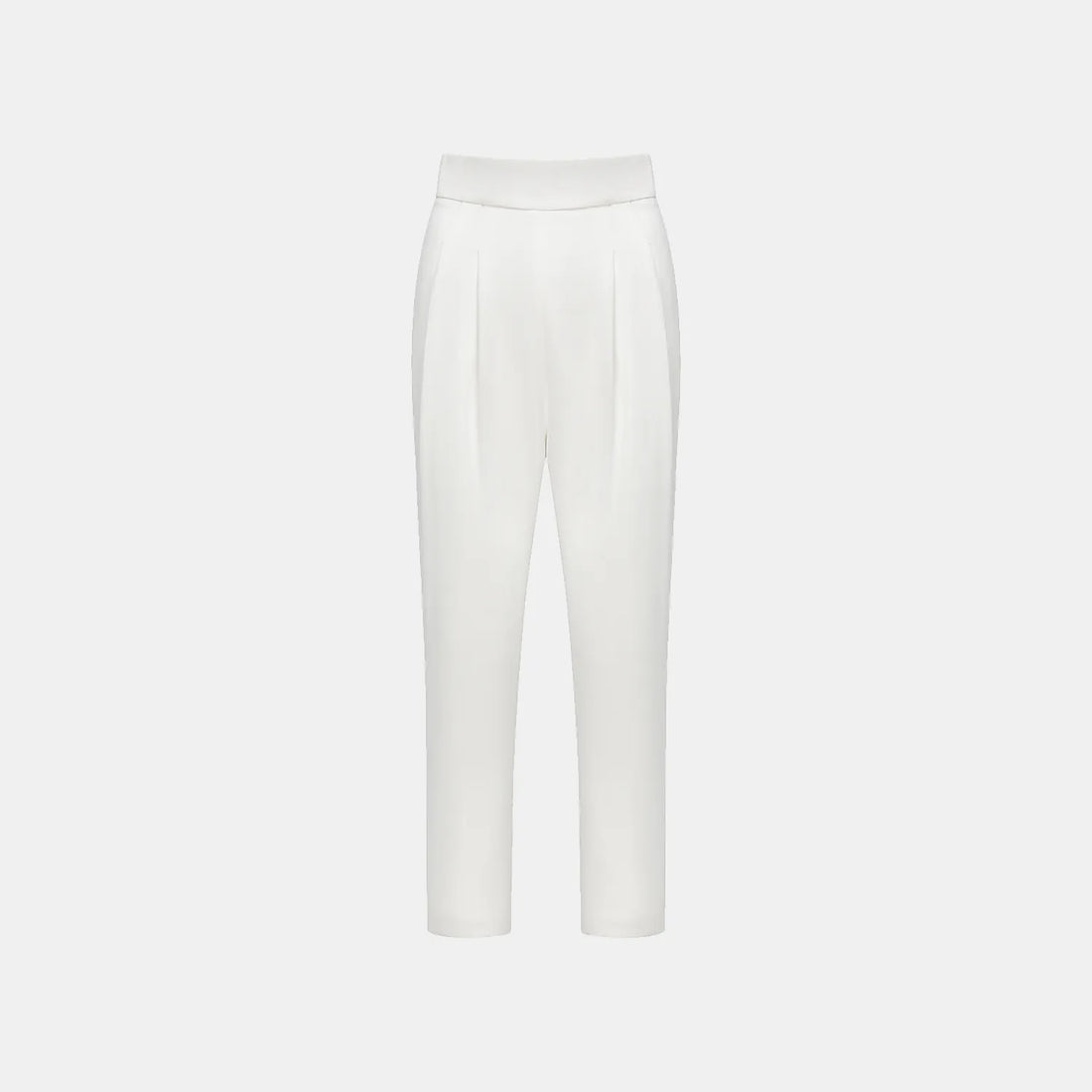 "Speak Sleek." Anti-wrinkle Acetate Special Cut Wide Leg Trousers - White