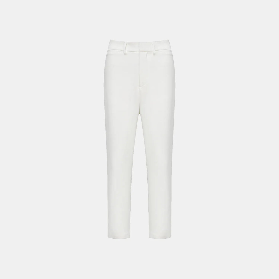 “Speak Sleek.” Anti-wrinkle Acetate Cropped Pants—White