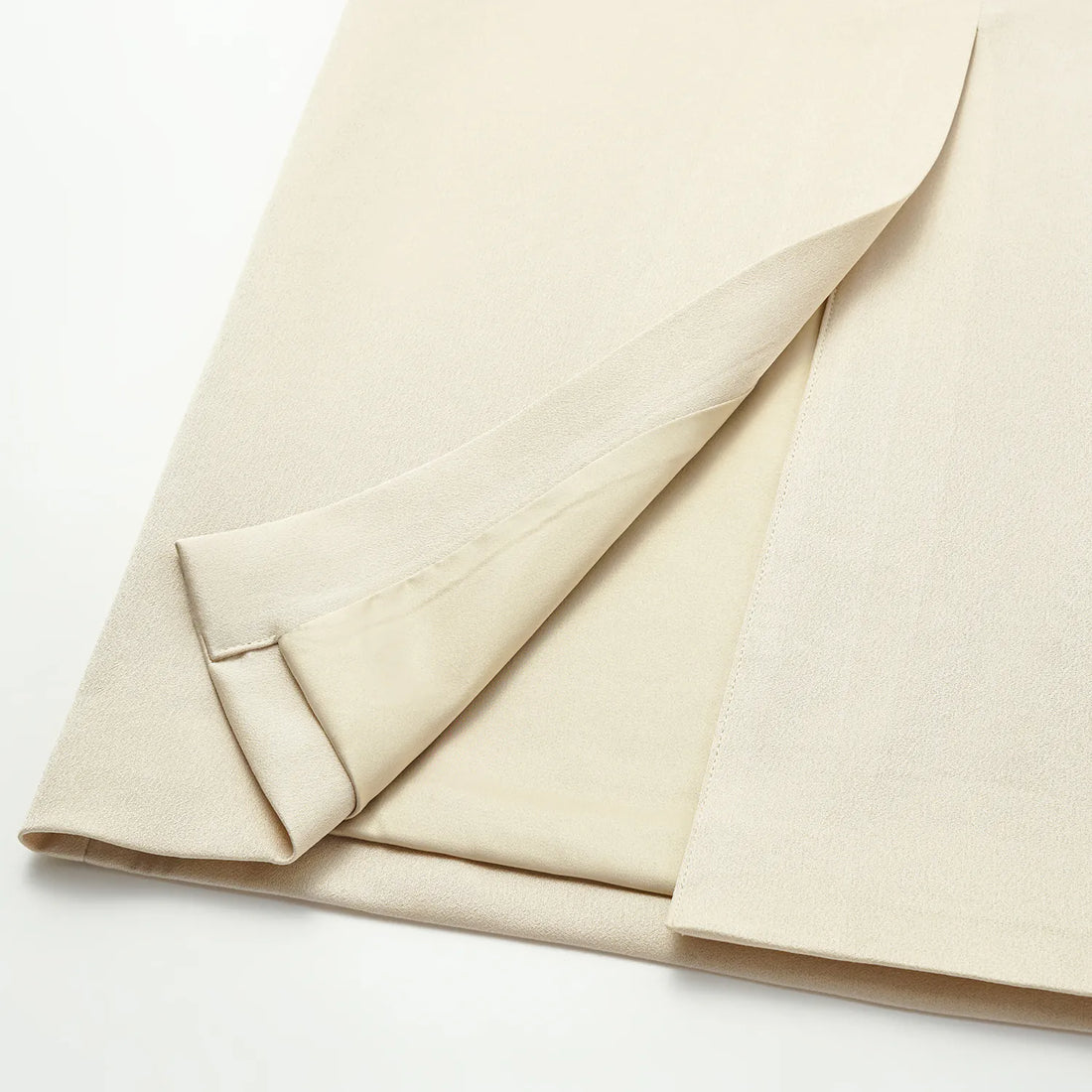 "Speak Sleek." Acetate pencil skirt—Champagne