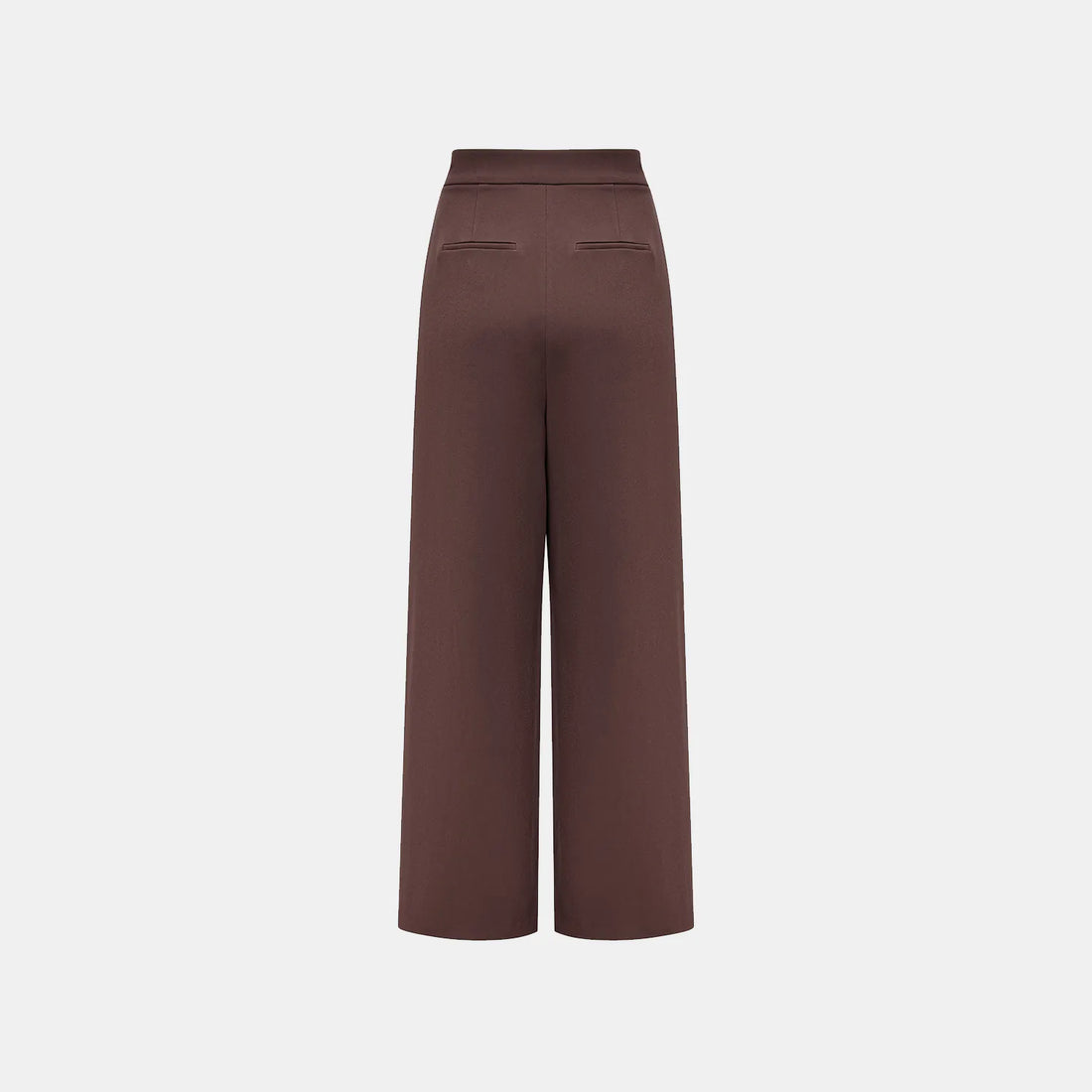 "Speak Sleek." Anti-wrinkle Acetate Special Cut Wide Leg Trousers - Suede Brown