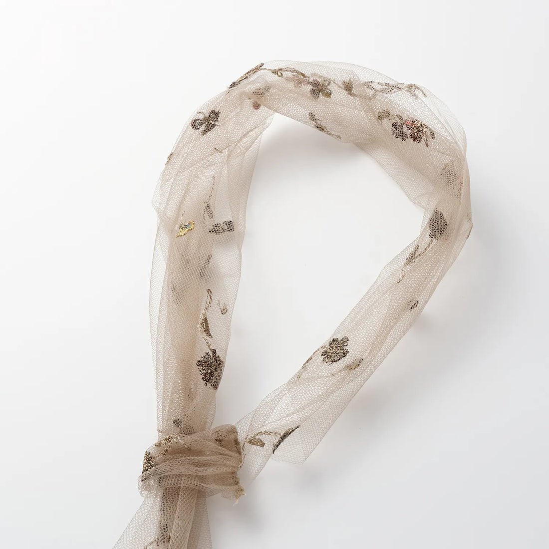 "Quiet Mastery" French top custom lace scarf—Amber Garden