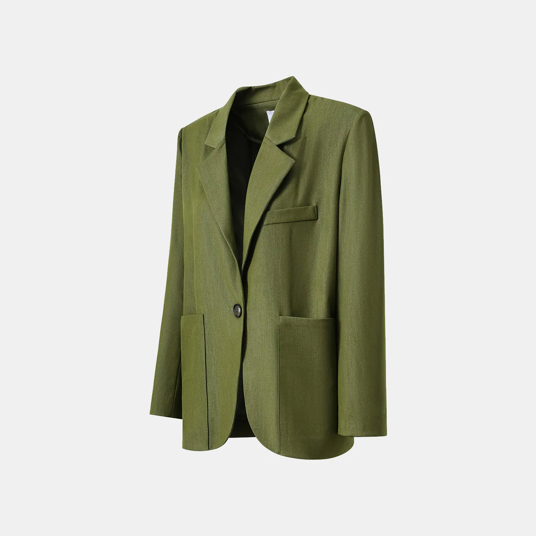 "Speak Sleek." Oversized suit jacket in Italian textured fabric—Amber Garden