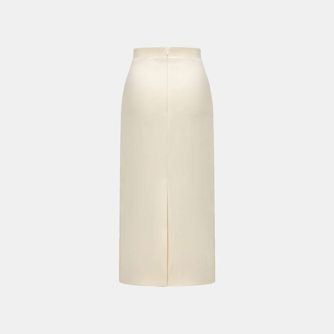 "Speak Sleek." Acetate pencil skirt—Champagne