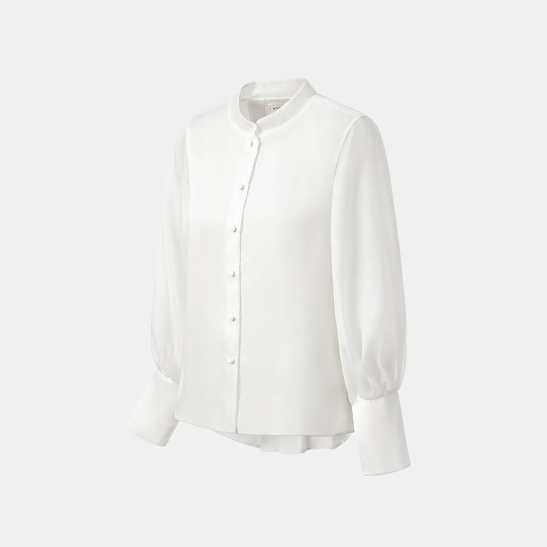 "Lazily in the Spring" Silk Organza Satin Three-Dimensional Tailoring Chinese Style Cardigan - Apricot White