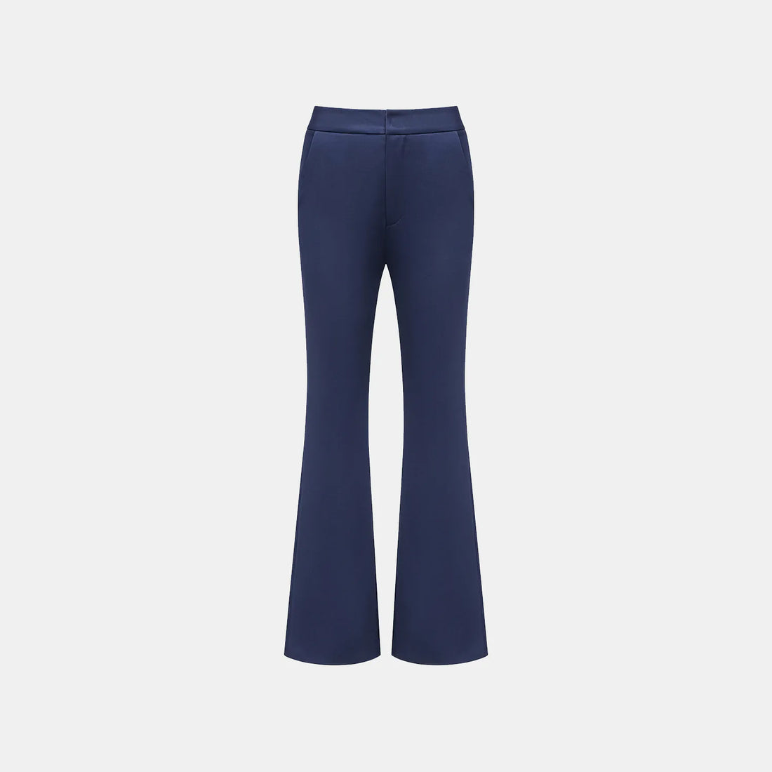 "Speak Sleek." Acetate flared pants—Indigo