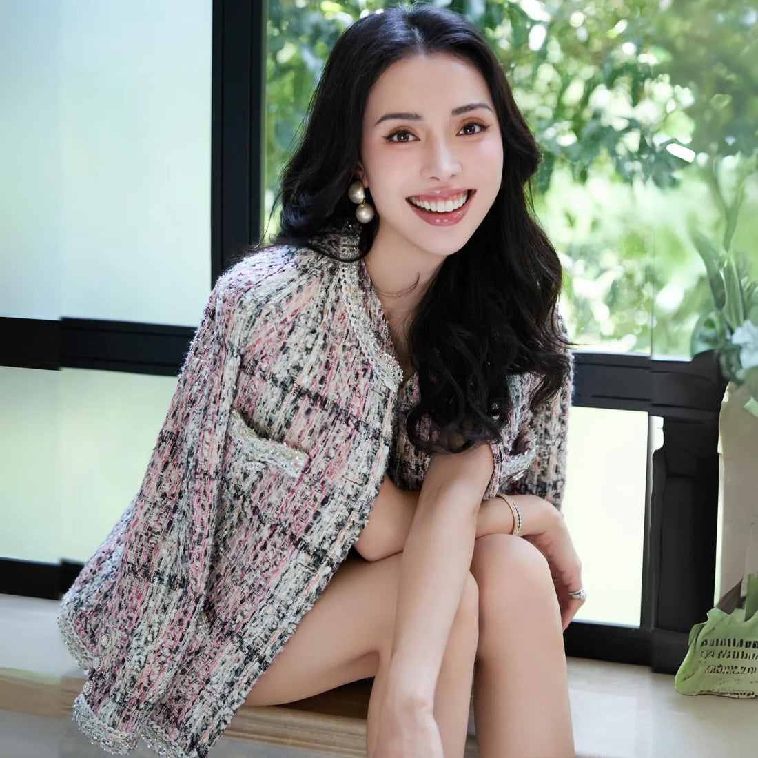 “Brunch at Ritz” tweed jacket—Ispahan