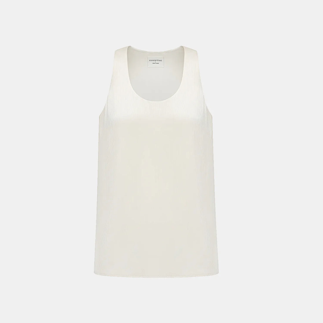 "Easy Go Chic" Korean Pleated Fabric Vest - Original White