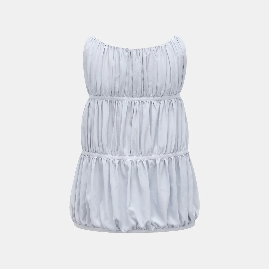 "Brunch at Ritz." Silk Chiffon 3D Shirred Vest — Dusk Purple