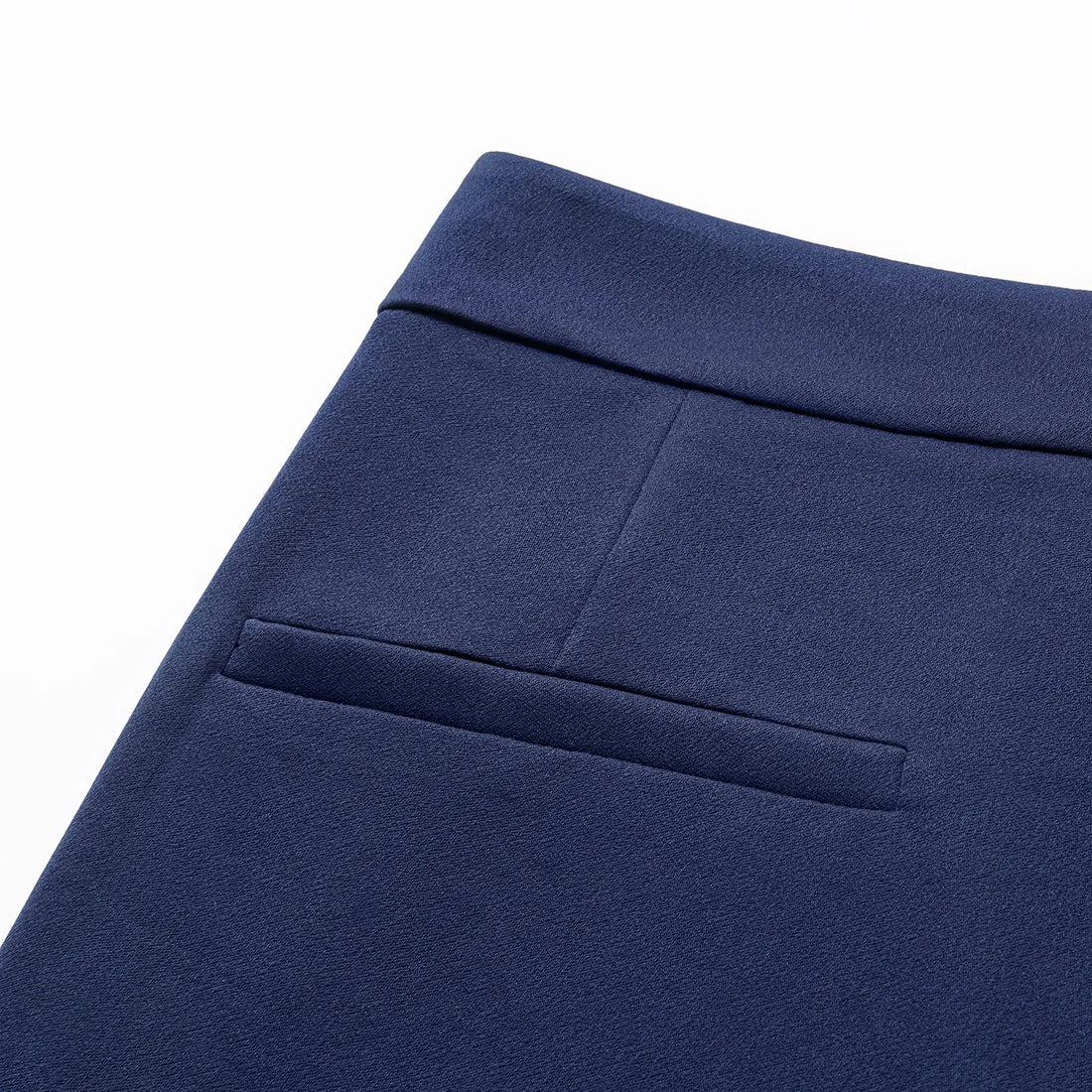 "Speak Sleek." Acetate flared pants—Indigo