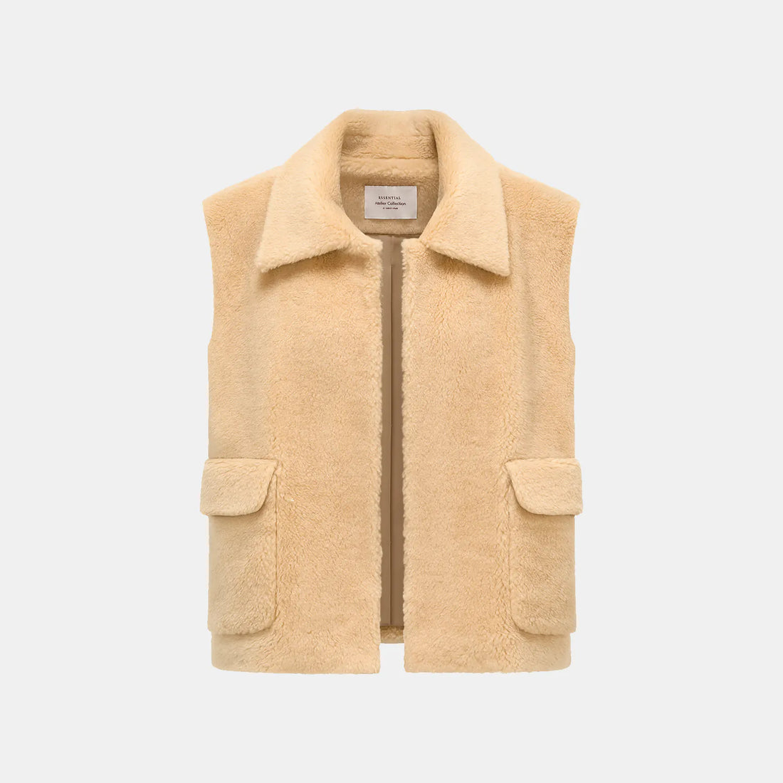 "Tops." Italian top camel hair fabric teddy vest