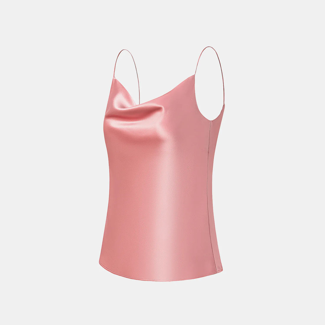 "Summer Diary" Acetate Swing Neck Spaghetti Strap Tank Top - Rose Pink