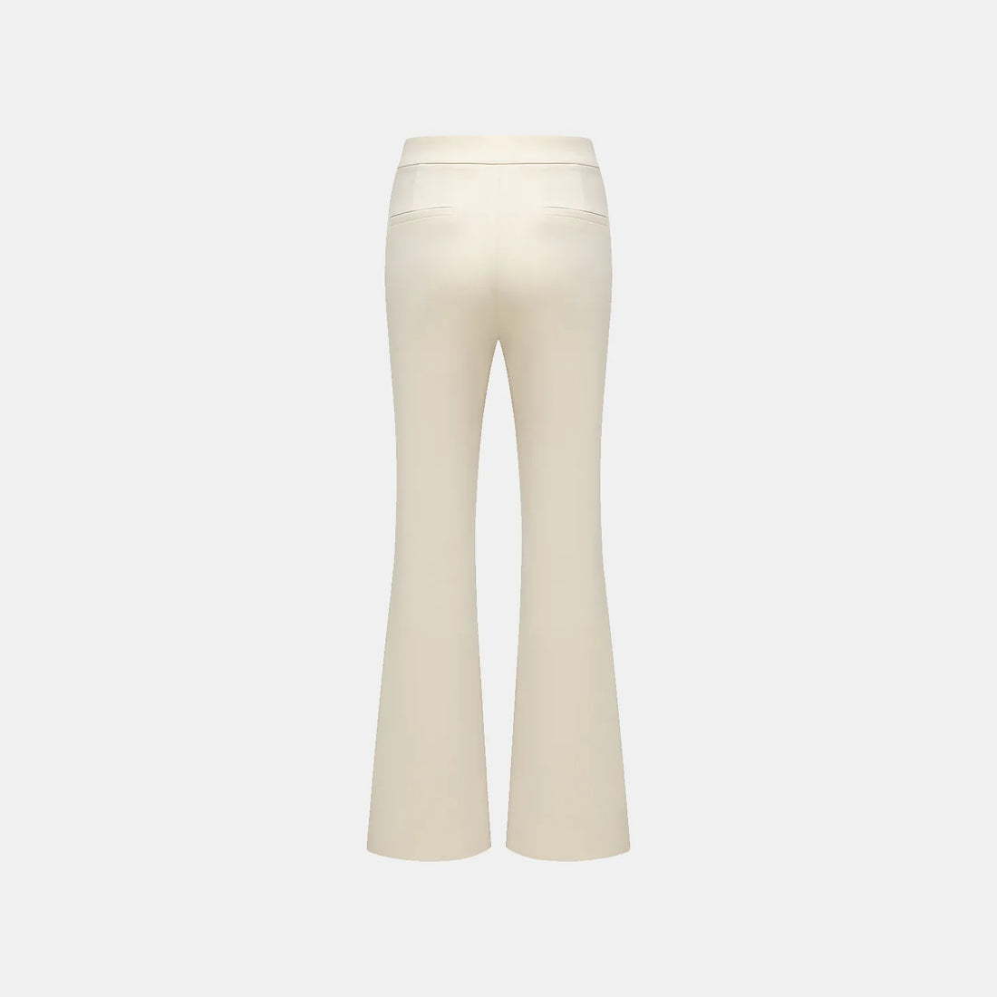"Speak Sleek." Acetate flared pants—Champagne