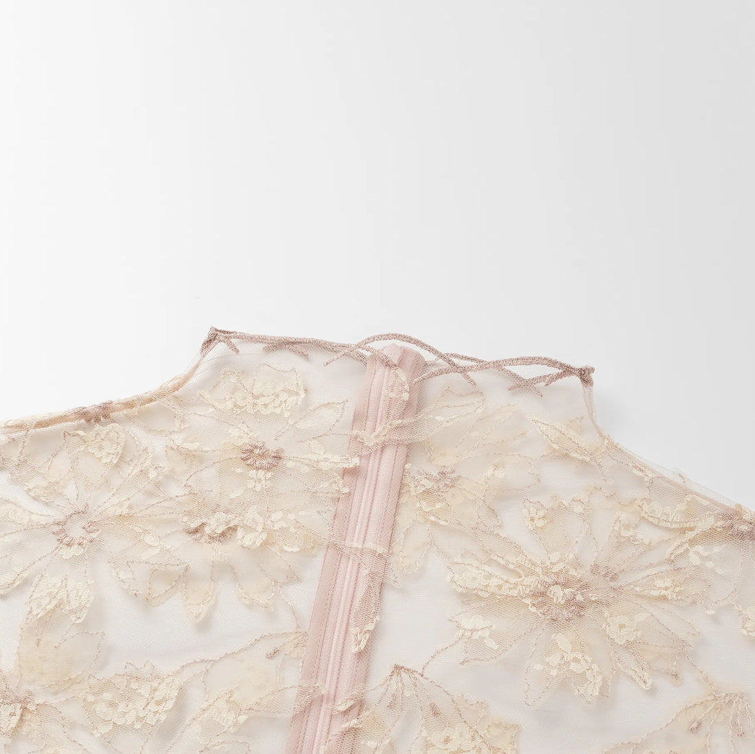 "Quiet Mastery" French top hand-painted lace top—Blush & Bloom